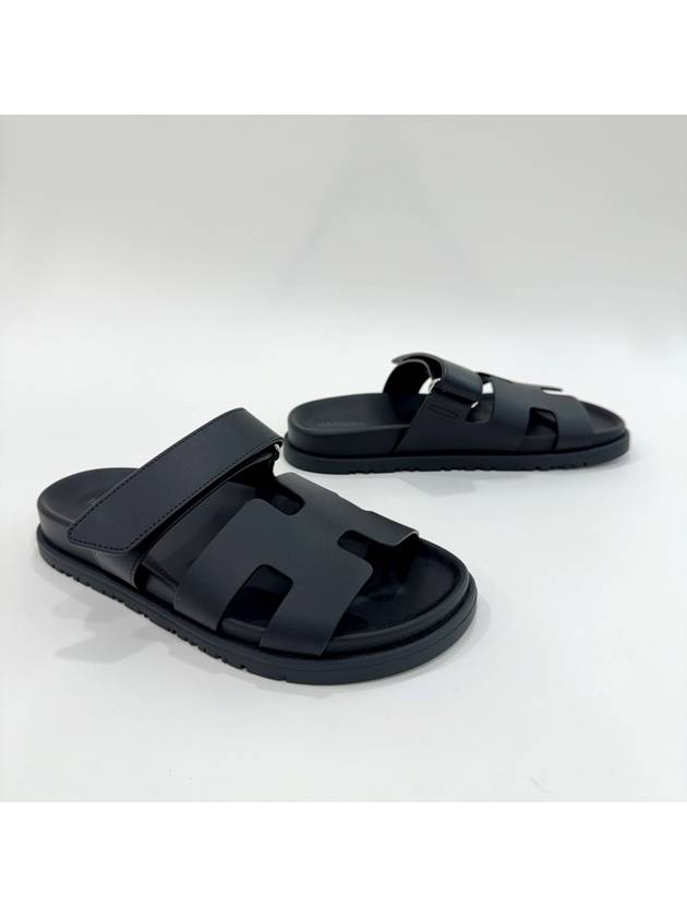 Chypre Leather Sandals Black - HERMES - BALAAN 10