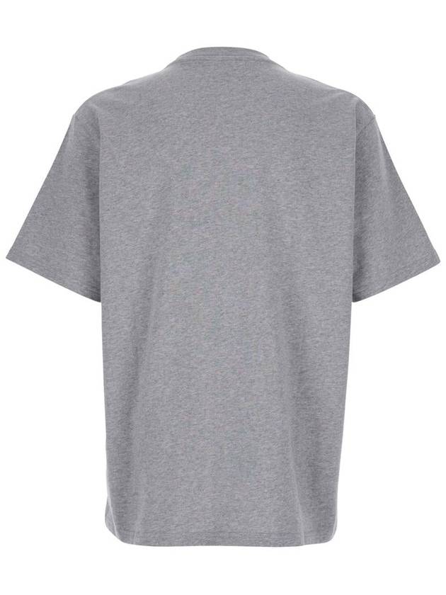 Grey Crewneck T-Shirt With Logo Embroidery On The Front In Cotton Man - JW ANDERSON - BALAAN 2