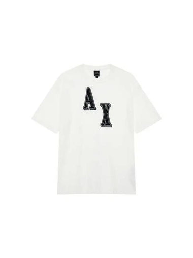 Men s Bookle Logo Patch T Shirt White 270053 - ARMANI EXCHANGE - BALAAN 1