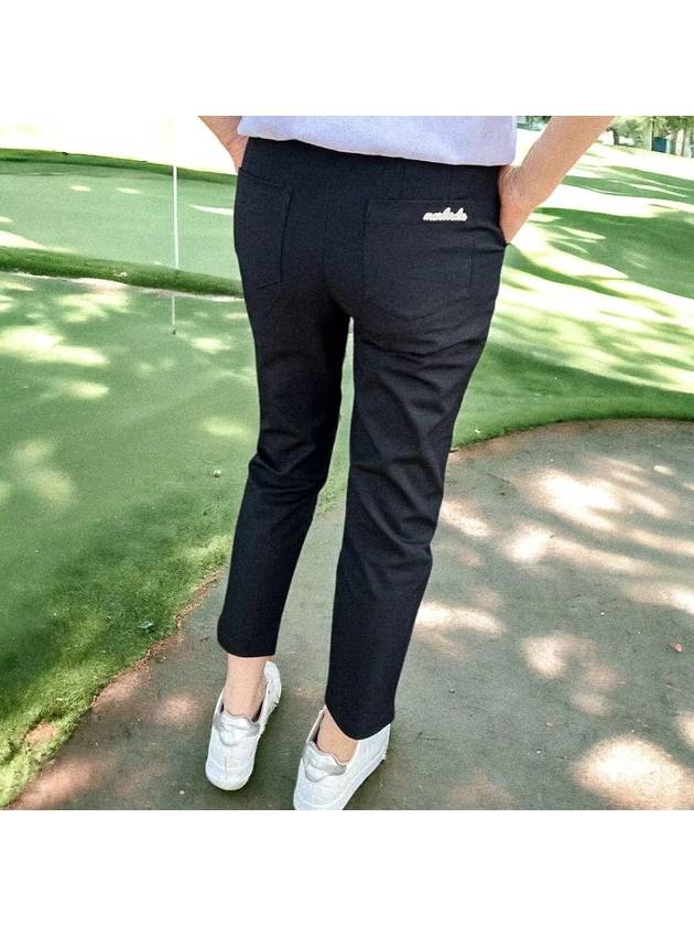 Stretch Cropped Pants Stretch 9-quarter chino pants BLACK - MONBIRDIE GOLF - BALAAN 8