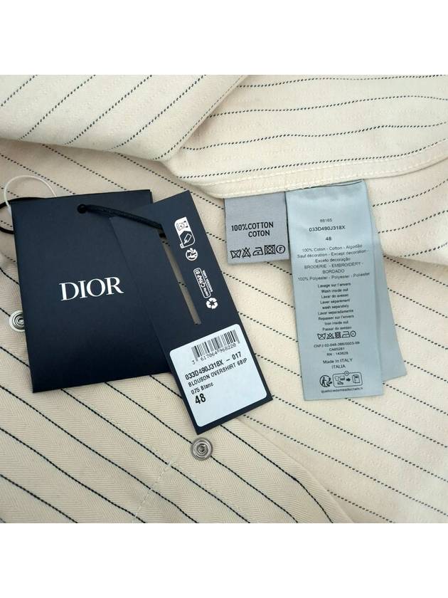 striped long sleeve shirt jacket - DIOR - BALAAN 10