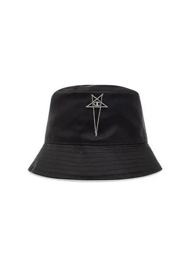 Rick Owens Champion Edition Bucket Hat Black Cap CM02C5795 CHNY - RICK OWENS - BALAAN 1