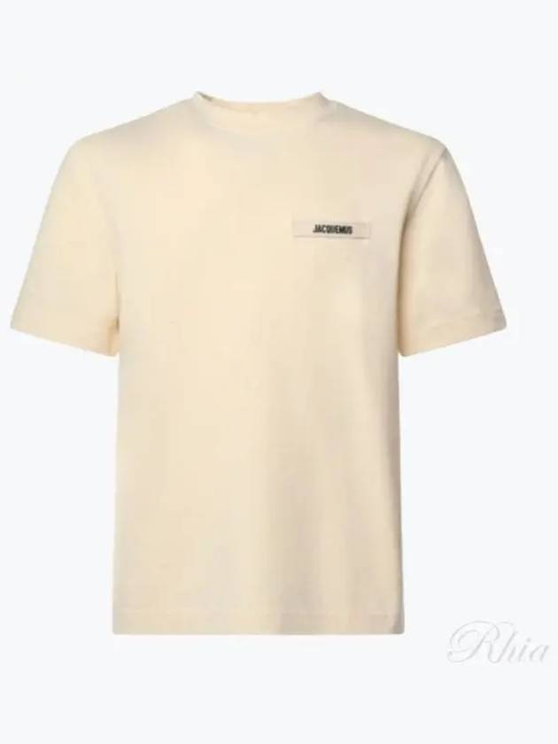 Le Gros Grain Logo Short Sleeve T-Shirt Beige - JACQUEMUS - BALAAN 2