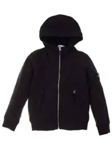 Kids Waffen Patch Hooded Zip Up Black - STONE ISLAND - BALAAN 1