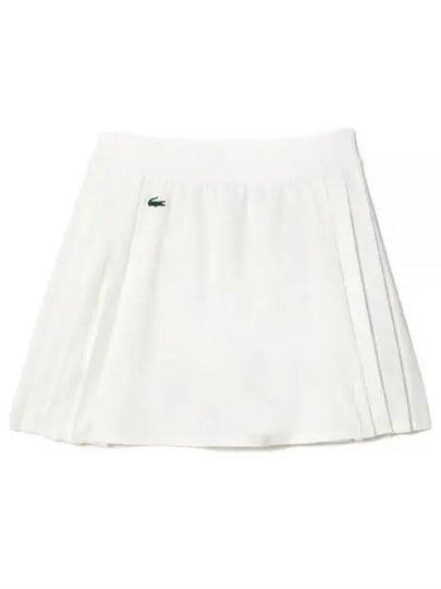 Logo Mini Side Pleats Skirt White - LACOSTE - BALAAN 2