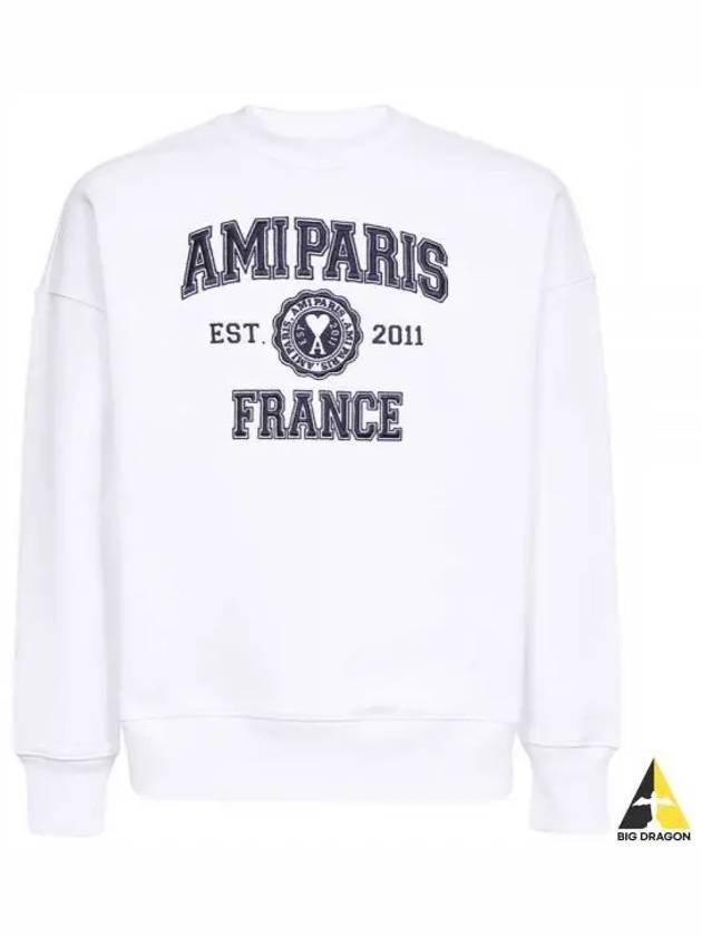 Logo Print Sweatshirt White - AMI - BALAAN 2