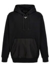 Cotton Fleece Hoodie Black - PRADA - BALAAN 2