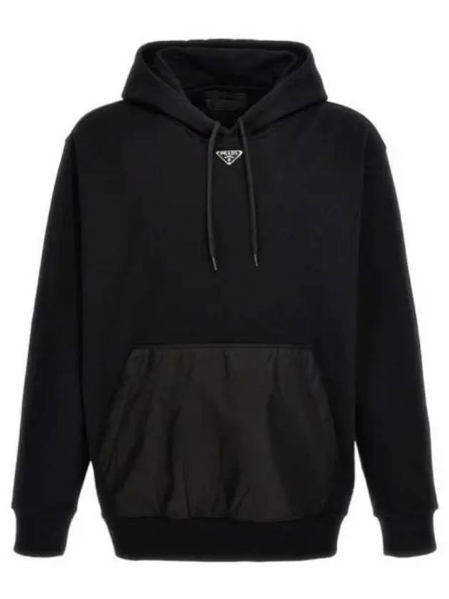 Cotton Fleece Hoodie Black - PRADA - BALAAN 2