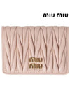 Matelasse Nappa Leather Card Wallet Pink - MIU MIU - BALAAN 3