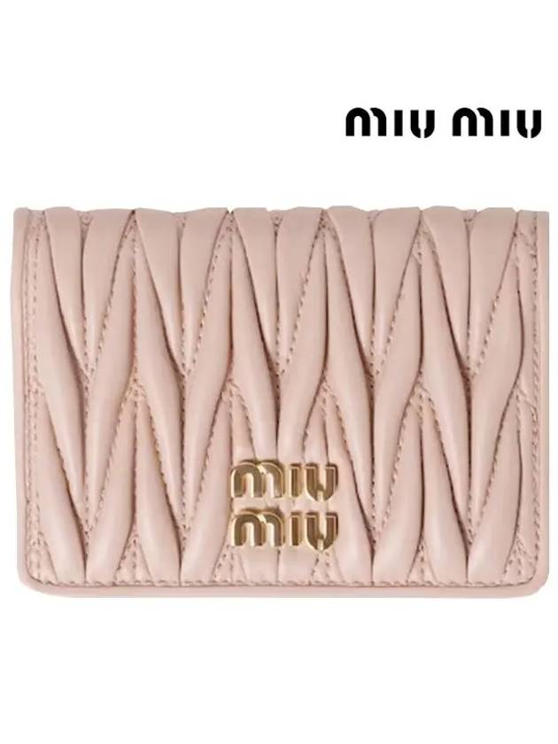 Matelasse Nappa Leather Card Wallet Pink - MIU MIU - BALAAN 3