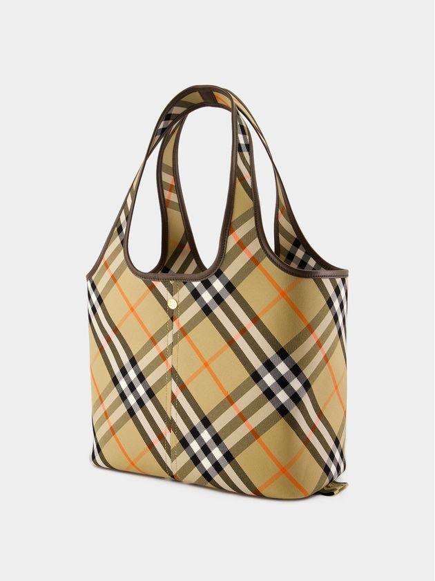 Check Small Tote Bag Sand - BURBERRY - BALAAN 3