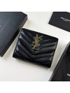 Cassandre Matelasse Compact Quilted Lambskin Half Wallet Black - SAINT LAURENT - BALAAN 3