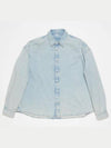 Denim Button Up Long Sleeve Shirt Blue - ACNE STUDIOS - BALAAN 2