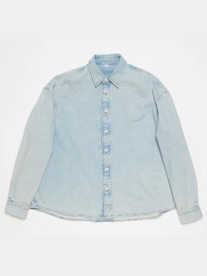 Denim Button Up Long Sleeve Shirt Blue - ACNE STUDIOS - BALAAN 2