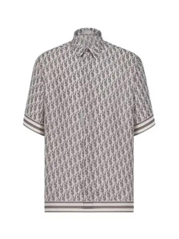 Oblique Short Sleeve Shirt Grey - DIOR - BALAAN 2