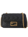 Baguette Medium Nappa Leather Chain Shoulder Bag Black - FENDI - BALAAN 2