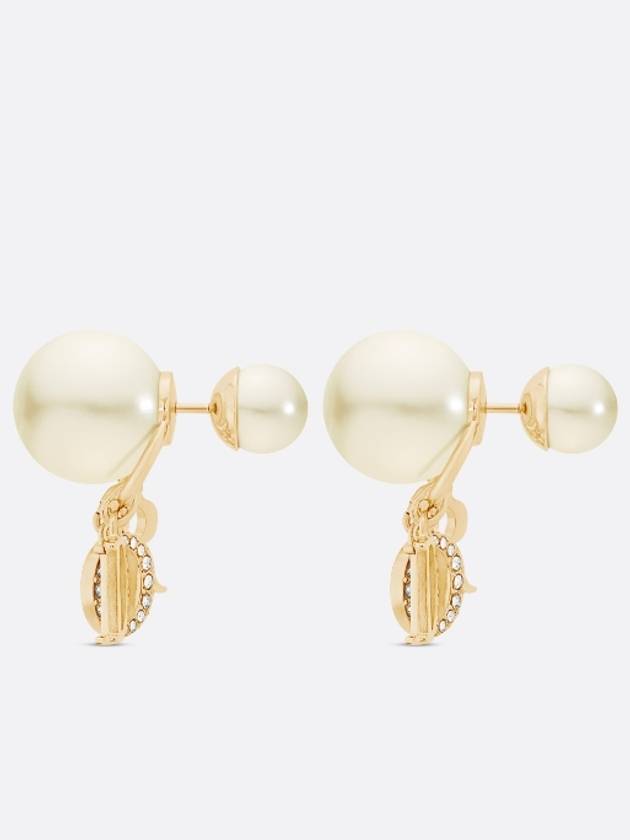 Tribales White Resin Pearls Crystals Earrings Gold - DIOR - BALAAN 3