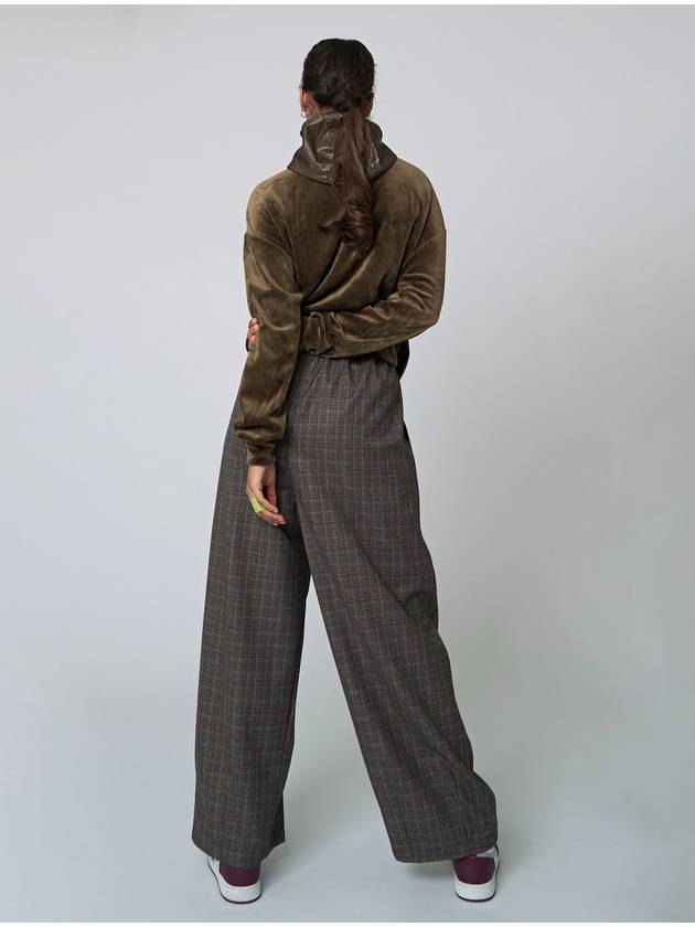 Slung Check Wide Pants Brown - ATHPLATFORM - BALAAN 8