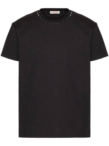 studded short sleeve t-shirt black - VALENTINO - BALAAN 1