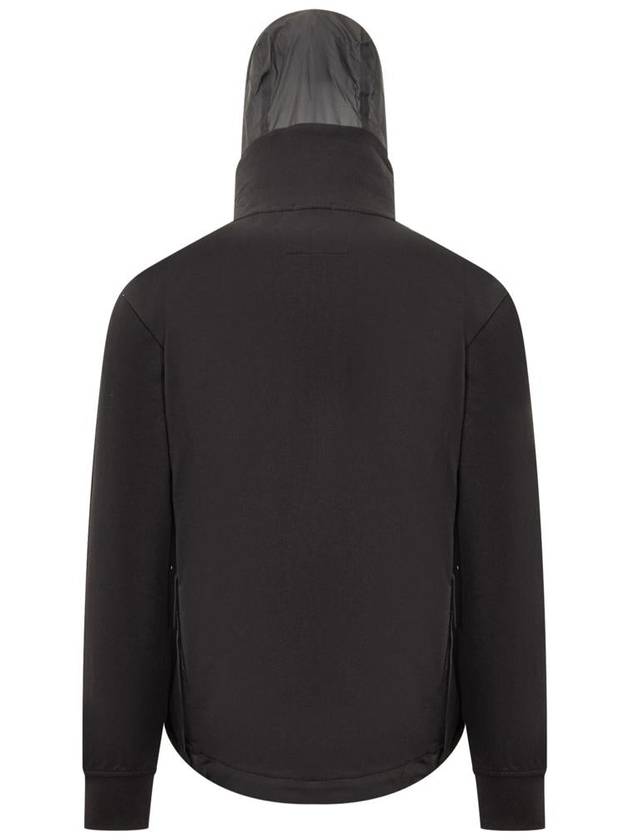 Metropolis Series Stretch Fleece Mixed Hooded Jacket Black - CP COMPANY - BALAAN 3