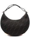 Fendigraphy FF Logo Small Fabric Hobo Shoulder Bag Brown - FENDI - BALAAN 5