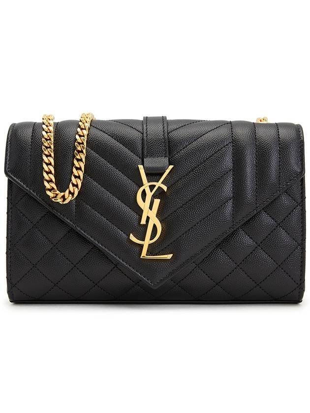 Matelasse Envelope Small Shoulder Bag Black - SAINT LAURENT - BALAAN 1