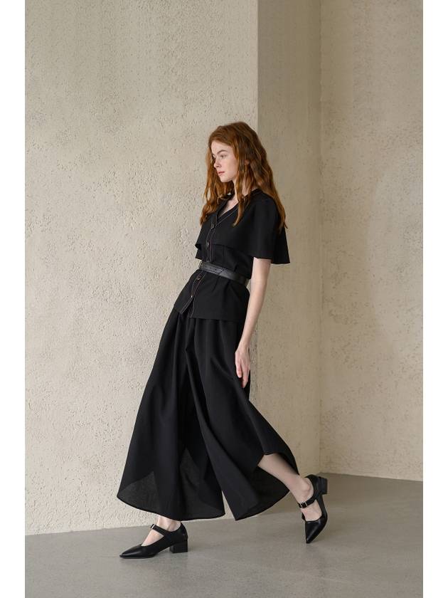 Caigienne Wide Volume Banding Skirt Pants_Black - CAHIERS - BALAAN 9