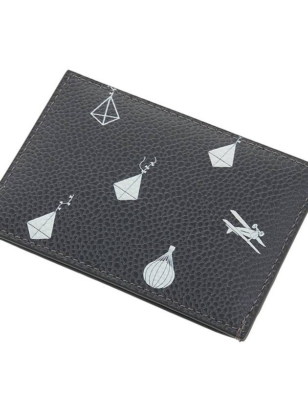 Sky Half Drop Card Wallet Dark Grey - THOM BROWNE - BALAAN 9