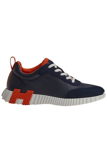 Bouncing Leather Low Top Sneakers Marine - HERMES - BALAAN 1