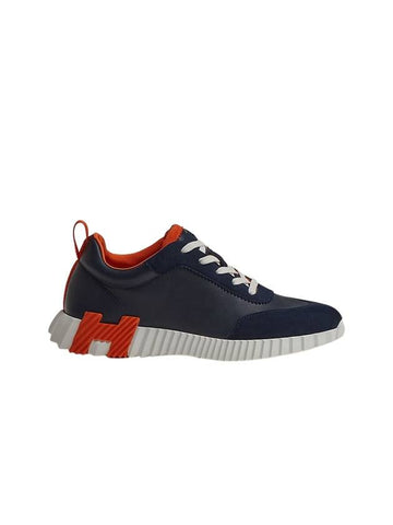 Bouncing Leather Low Top Sneakers Marine - HERMES - BALAAN 1