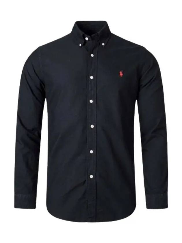 Pony Embroidery Long Sleeve Shirt Black - POLO RALPH LAUREN - BALAAN.