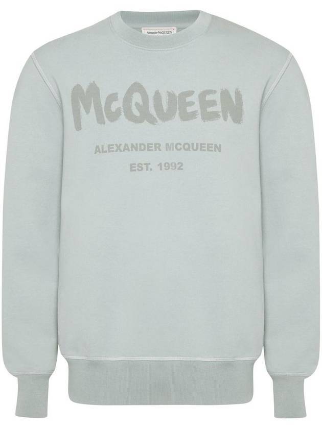 Men's Logo Graffiti Sweatshirt Dove Grey - ALEXANDER MCQUEEN - BALAAN 1