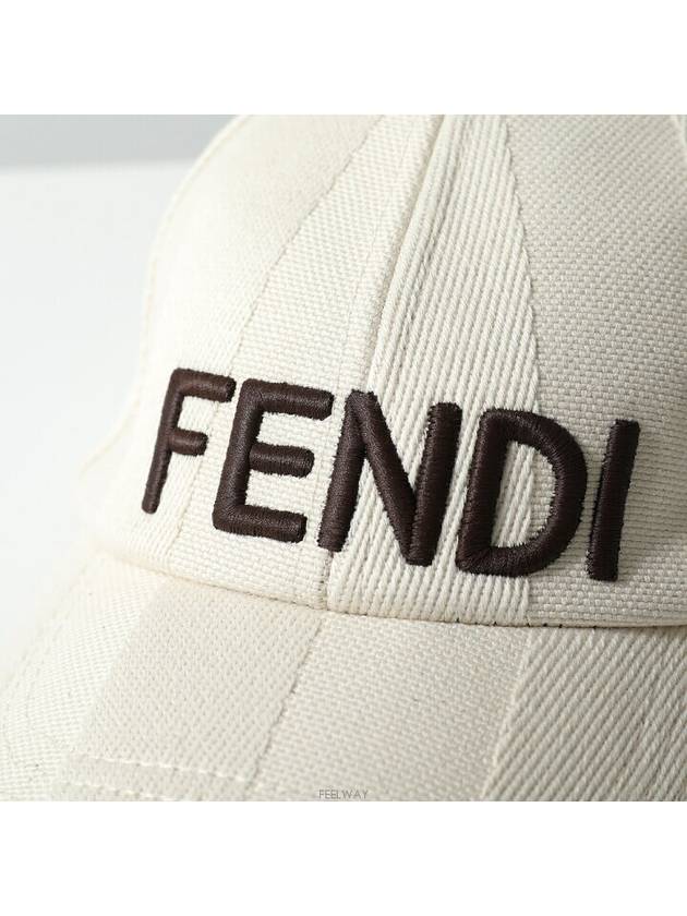 Pequin Canvas Ball Cap Beige - FENDI - BALAAN 4