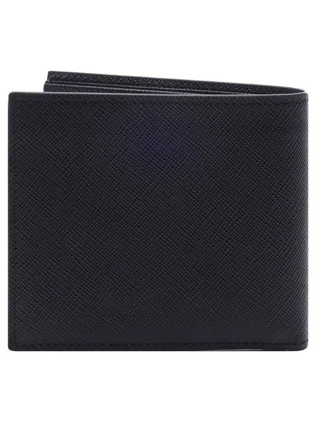 Saffiano Leather Half Wallet Black - PRADA - BALAAN 3