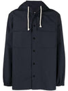 Drawstring Cotton Hooded Jacket Navy - JIL SANDER - BALAAN 1