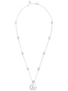 GG Double G Mother Pearl Necklace Silver - GUCCI - BALAAN 4