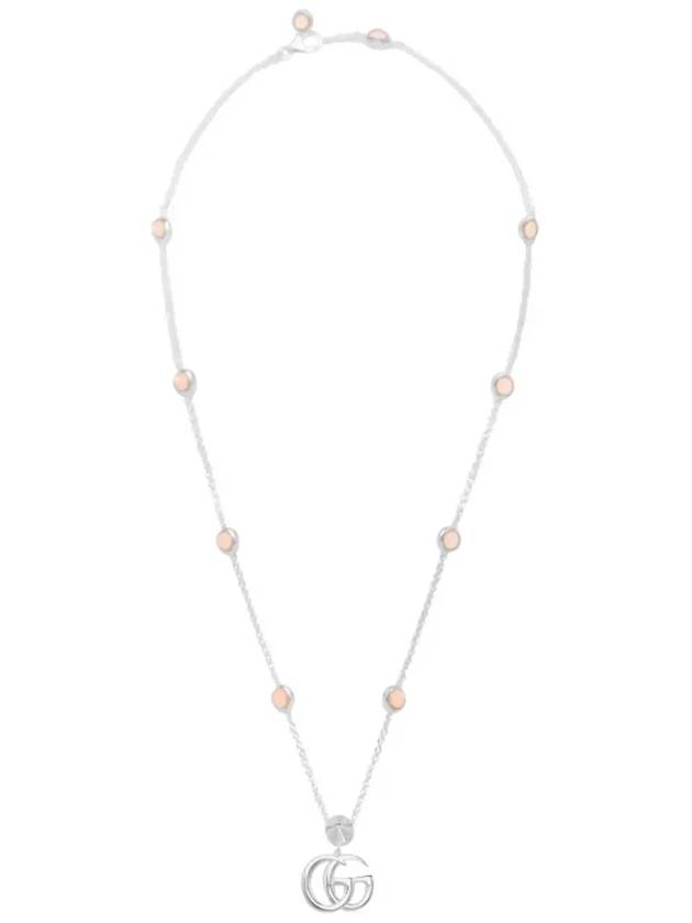 GG Double G Mother Pearl Necklace Silver - GUCCI - BALAAN 4