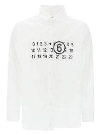 Number Cotton Poplin Long Sleeve Shirt White - MAISON MARGIELA - BALAAN 2