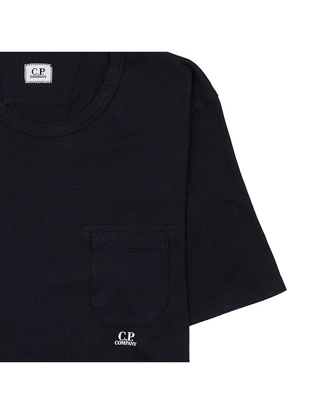 24/1 Jersey Garment Dyed Pocket Short Sleeve T-Shirt Black - CP COMPANY - BALAAN 7