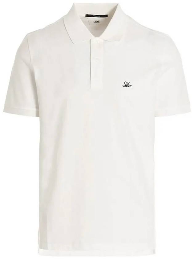 Stretch Piquet Regular Polo Shirt White - CP COMPANY - BALAAN 3