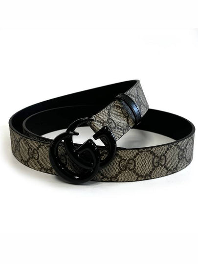 GG Marmont thin belt beige black - GUCCI - BALAAN 2