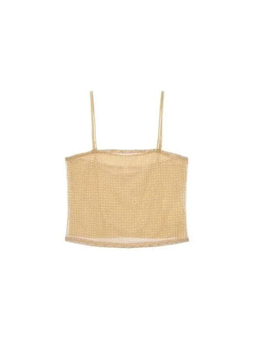 Clear Beaded Hotfix Camisole Top Beige - ALEXANDER WANG - BALAAN 1