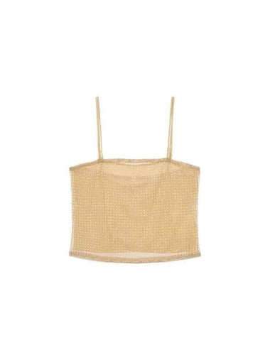 Clear Beaded Hotfix Camisole Top Beige - ALEXANDER WANG - BALAAN 1