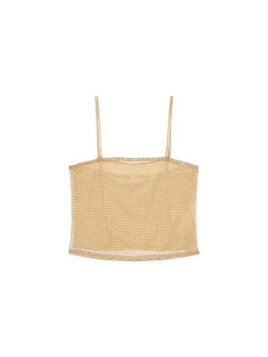 Clear Beaded Hotfix Camisole Top Beige - ALEXANDER WANG - BALAAN 1