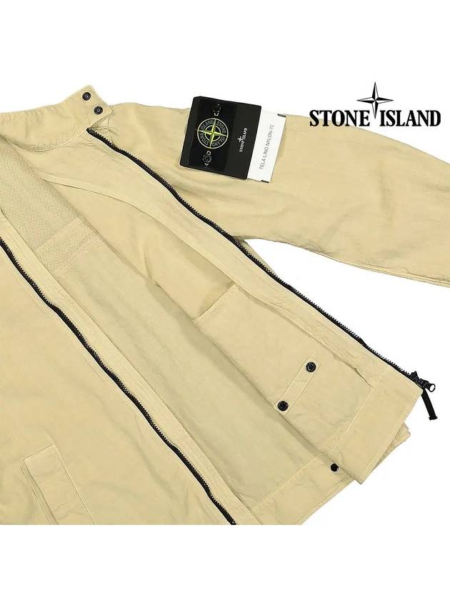 Tela Mock Neck Zip-up Jacket Beige - STONE ISLAND - BALAAN 6