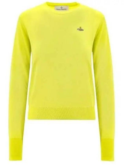 Women's Bea Jumper Embroidered Logo Knit Top Yellow - VIVIENNE WESTWOOD - BALAAN 2