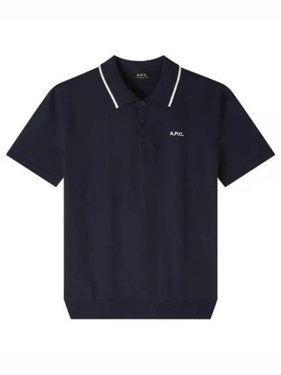 Flynn Cotton Polo Shirt Blue - A.P.C. - BALAAN 2