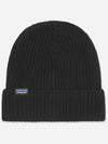 Fishermen's Rolled Logo Patch Beanie Black - PATAGONIA - BALAAN.