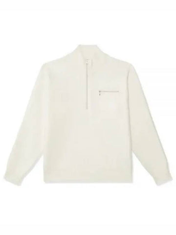 117219 IVORY half zip up mock neck sweater - STUSSY - BALAAN 1