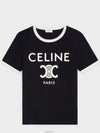 Paris T-Shirt in Cotton Jersey Black White - CELINE - BALAAN 2